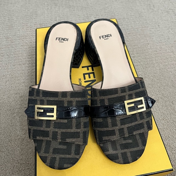Fendi Monogram Heeled Sandals - Picture 1 of 8